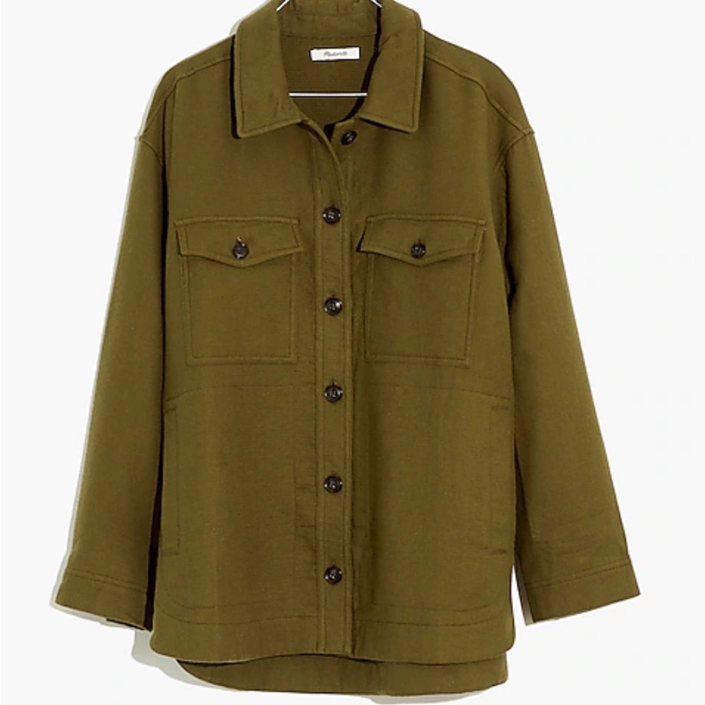 Madewell Waffleback Brennan shirt jacket, army green